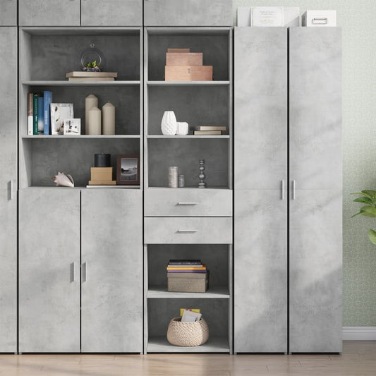 Credenza Grigio Cemento 50x42,5x185 cm in Legno Multistrato - homemem39