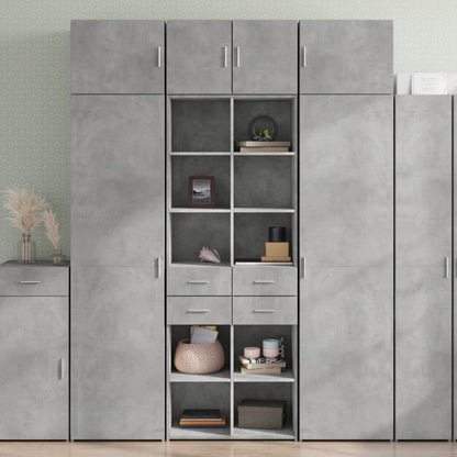 Credenza Grigio Cemento 70x42,5x185 cm in Legno Multistrato - homemem39