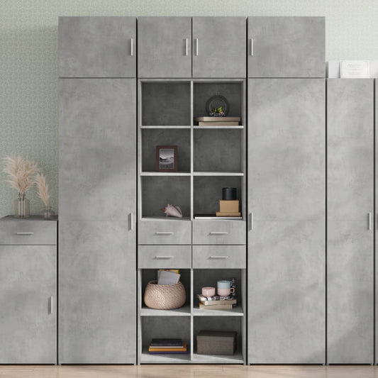 Credenza Grigio Cemento 70x42,5x185 cm in Legno Multistrato - homemem39