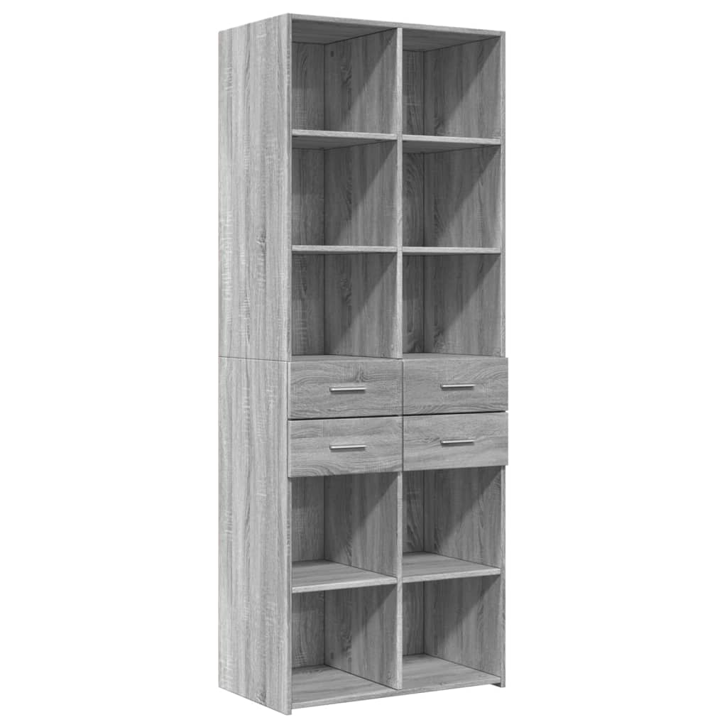 Credenza Grigio Sonoma 70x42,5x185 cm in Legno Multistrato - homemem39