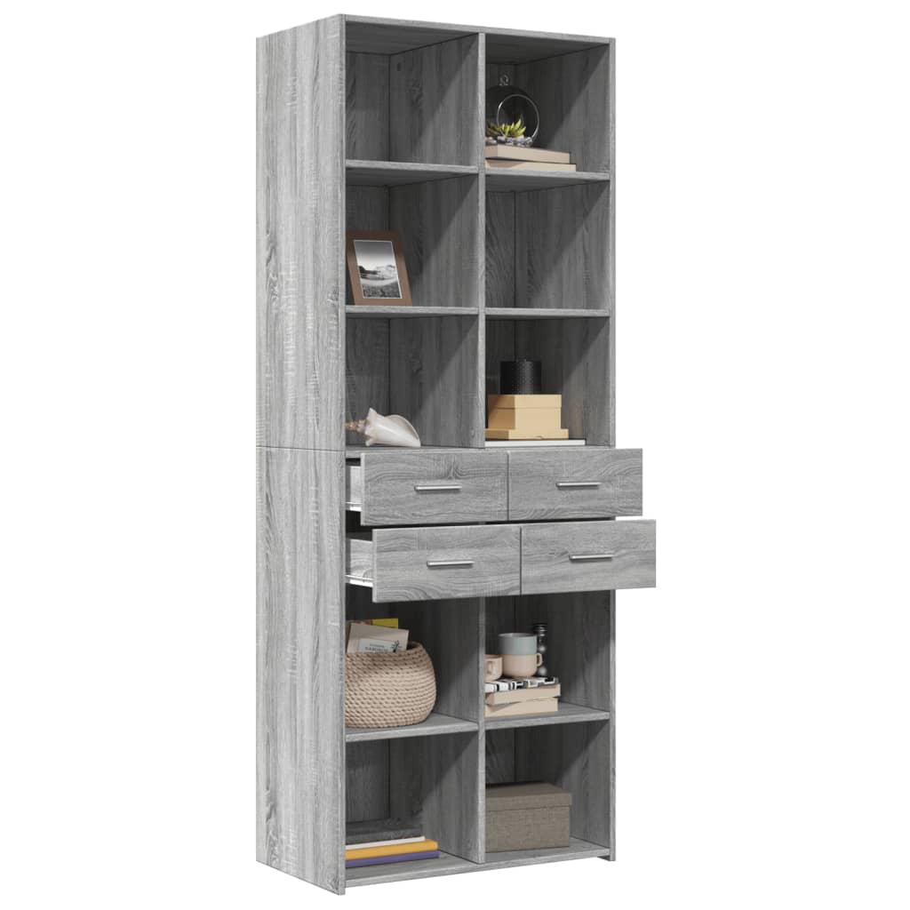 Credenza Grigio Sonoma 70x42,5x185 cm in Legno Multistrato - homemem39