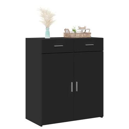 Credenza Nera 80x42,5x93 cm in Legno Multistrato - homemem39