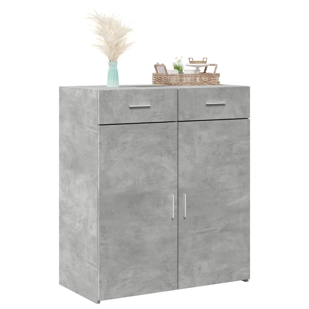 Credenza Grigio Cemento 80x42,5x93 cm in Legno Multistrato - homemem39
