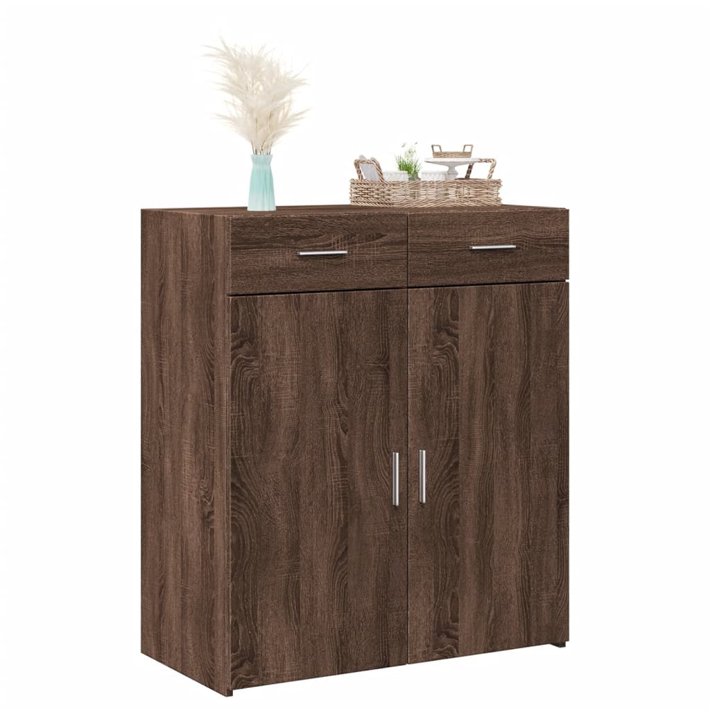 Credenza Rovere Marrone 80x42,5x93 cm in Legno Multistrato - homemem39