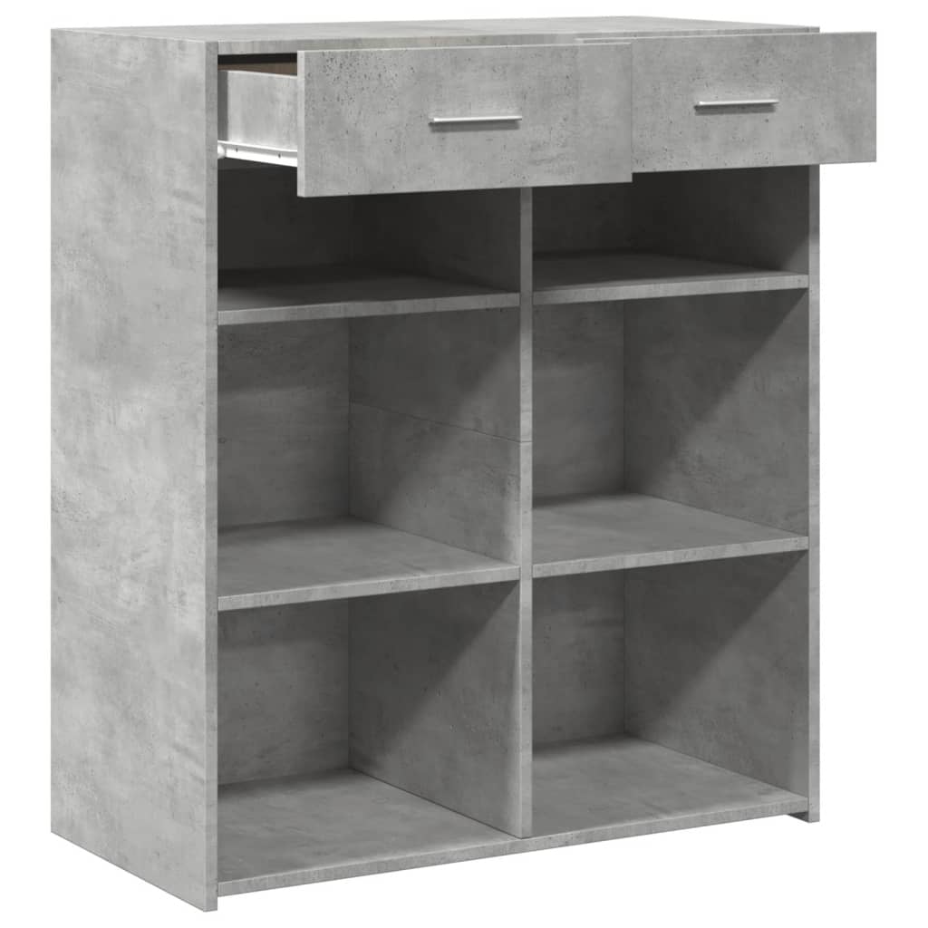 Credenza Grigio Cemento 80x42,5x93 cm in Legno Multistrato - homemem39