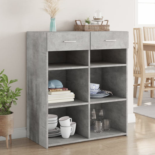 Credenza Grigio Cemento 80x42,5x93 cm in Legno Multistrato - homemem39
