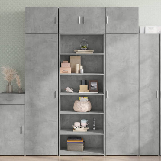 Credenza Grigio Cemento 70x41x185 cm in Legno Multistrato - homemem39