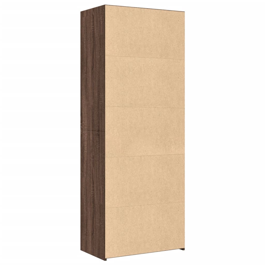 Credenza Rovere Marrone 70x41x185 cm in Legno Multistrato - homemem39