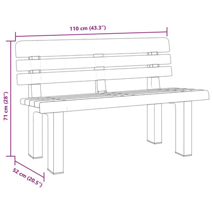 Panchina da Giardino Antracite 110x52x71 cm in Polipropilene | homemem39