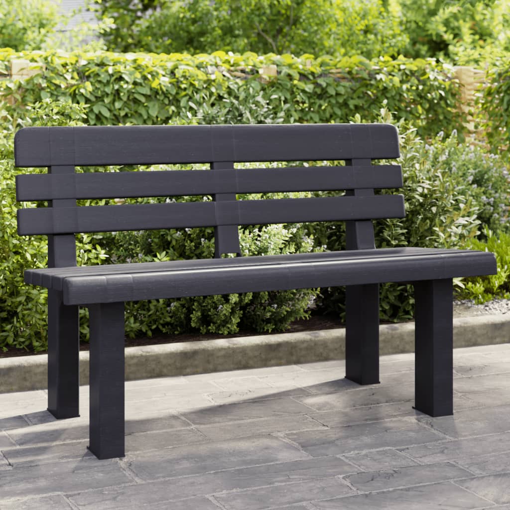 Panchina da Giardino Antracite 110x52x71 cm in Polipropilene | homemem39