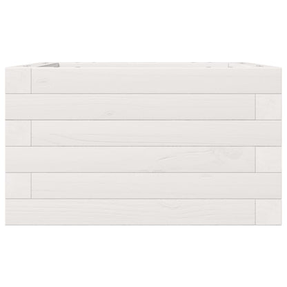 Fioriera da Giardino Bianca 40x40x23 cm Legno Massello di Pino