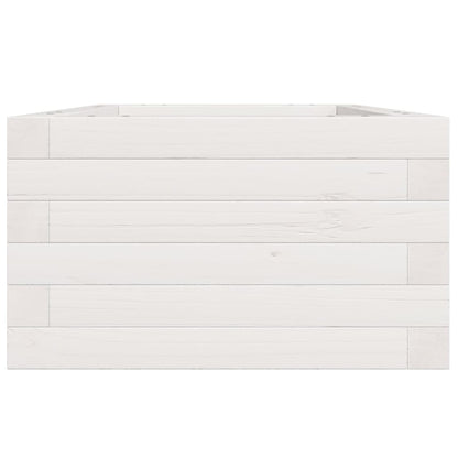 Fioriera da Giardino Bianca 40x40x23 cm Legno Massello di Pino