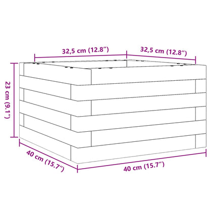 Fioriera Giardino Marrone Cera 40x40x23 cm Legno Massello Pino - homemem39