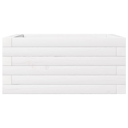 Fioriera da Giardino Bianca 50x50x23 cm Legno Massello di Pino - homemem39