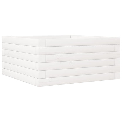 Fioriera da Giardino Bianca 50x50x23 cm Legno Massello di Pino - homemem39