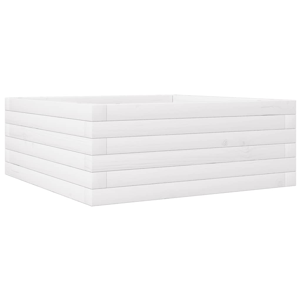 Fioriera da Giardino Bianca 60x60x23 cm Legno Massello di Pino | homemem39