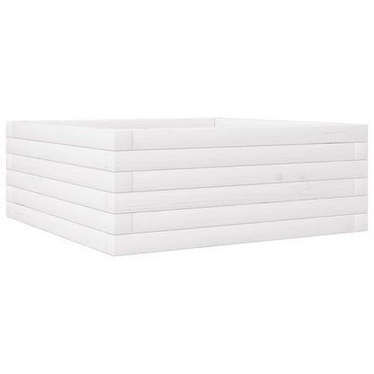 Fioriera da Giardino Bianca 60x60x23 cm Legno Massello di Pino | homemem39