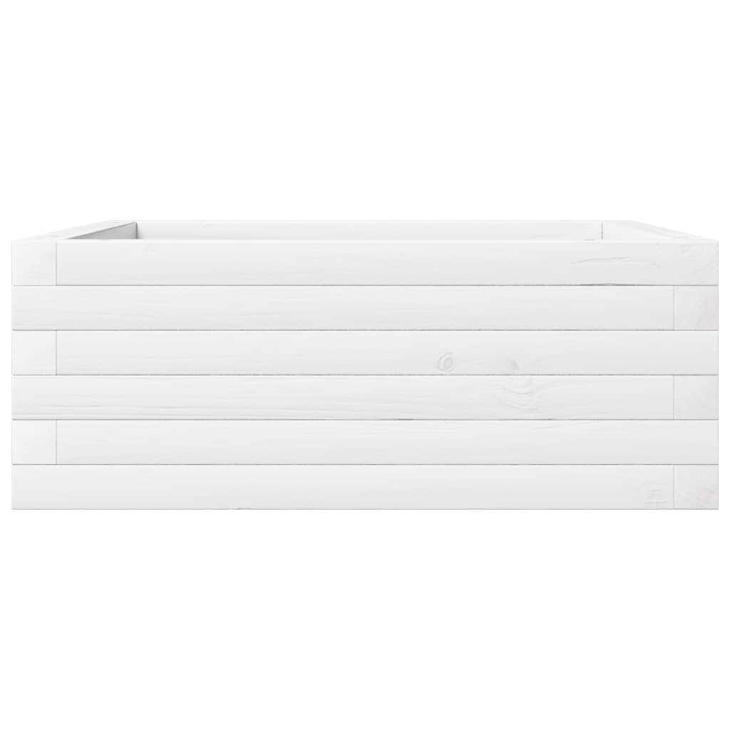 Fioriera da Giardino Bianca 60x60x23 cm Legno Massello di Pino | homemem39