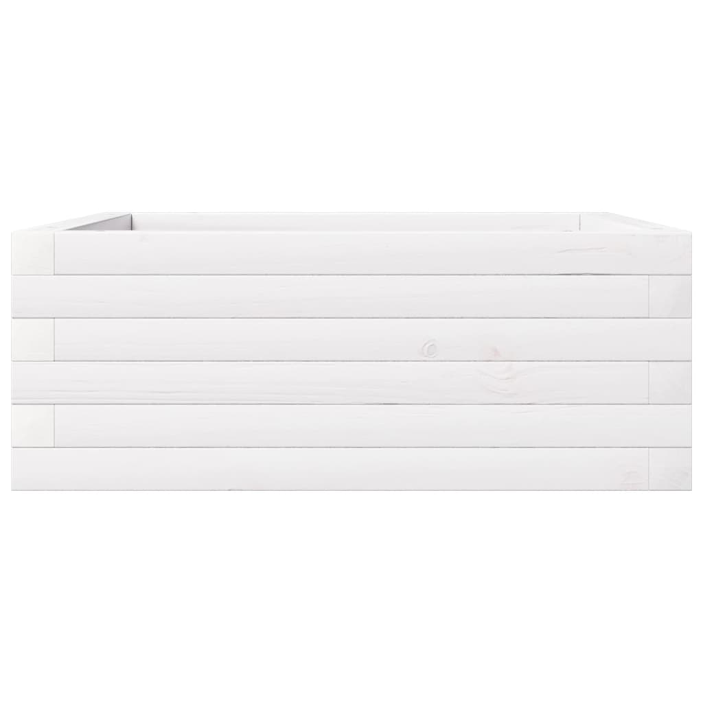 Fioriera da Giardino Bianca 60x60x23 cm Legno Massello di Pino | homemem39