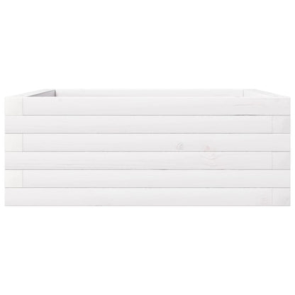 Fioriera da Giardino Bianca 60x60x23 cm Legno Massello di Pino | homemem39
