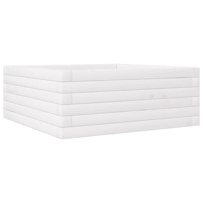 Fioriera da Giardino Bianca 60x60x23 cm Legno Massello di Pino | homemem39