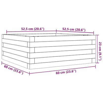 Fioriera da Giardino Bianca 60x60x23 cm Legno Massello di Pino | homemem39