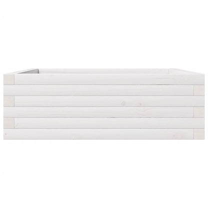 Fioriera da Giardino Bianca 70x70x23 cm Legno Massello di Pino