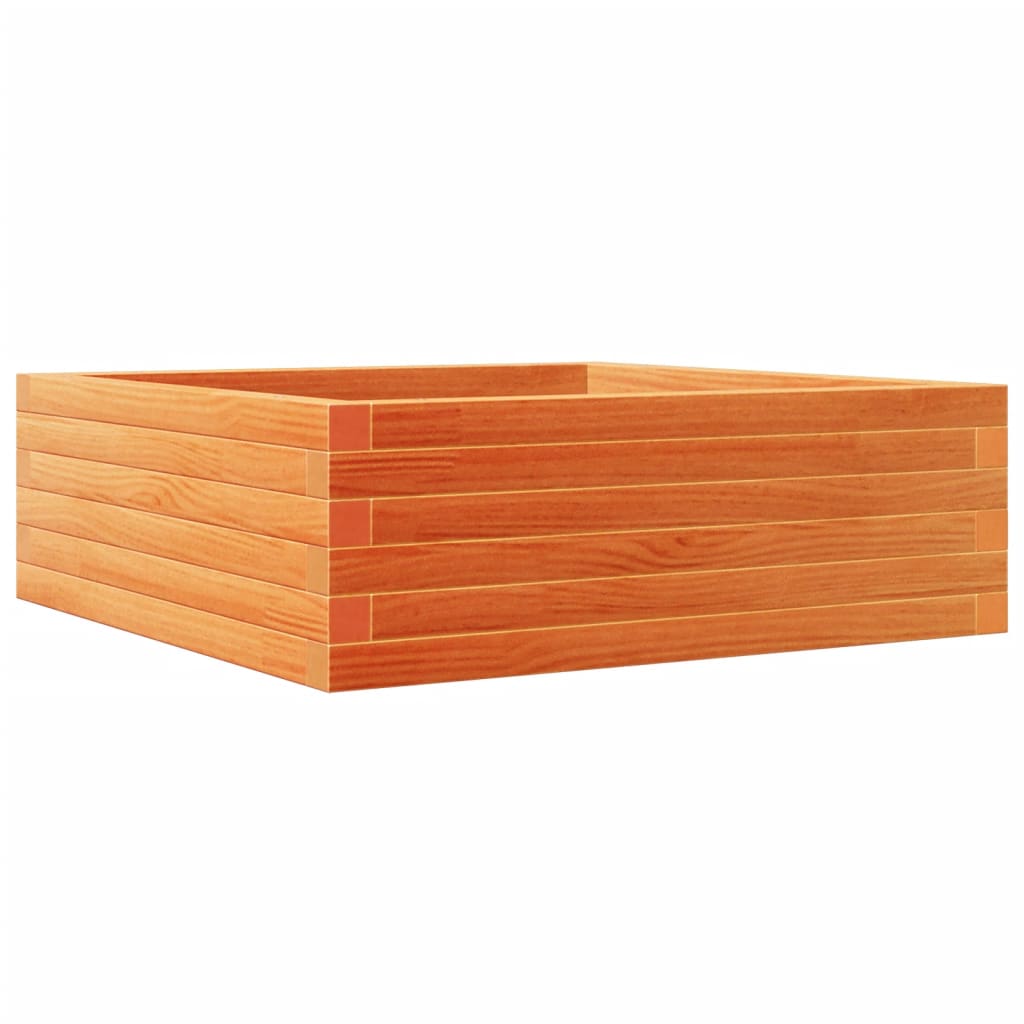 Fioriera Giardino Marrone Cera 70x70x23 cm Legno Massello Pino | homemem39