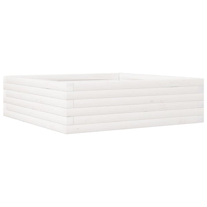 Fioriera da Giardino Bianca 80x80x23 cm Legno Massello di Pino | homemem39