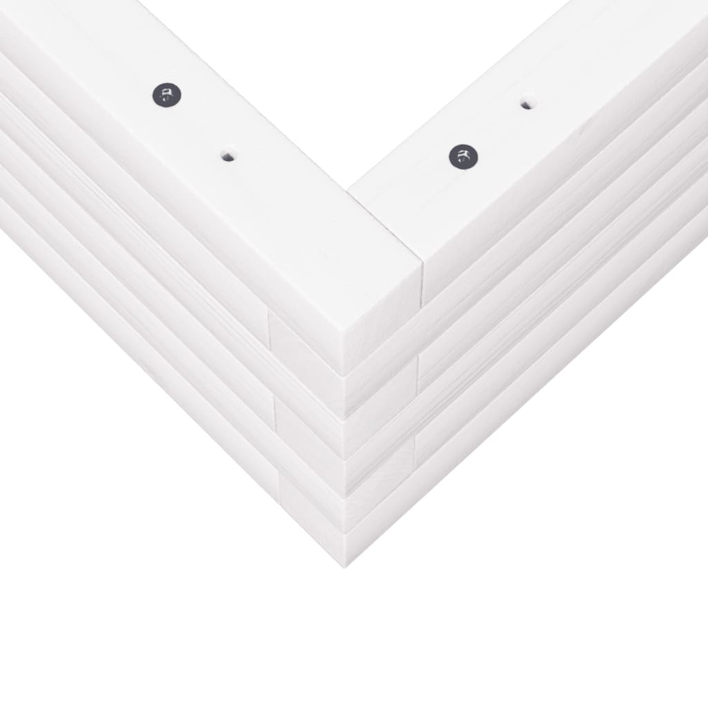 Fioriera da Giardino Bianca 80x80x23 cm Legno Massello di Pino | homemem39