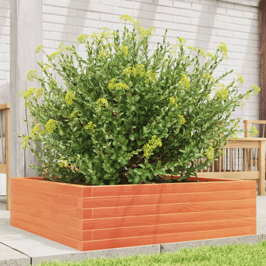 Fioriera Giardino Marrone Cera 80x80x23 cm Legno Massello Pino | homemem39