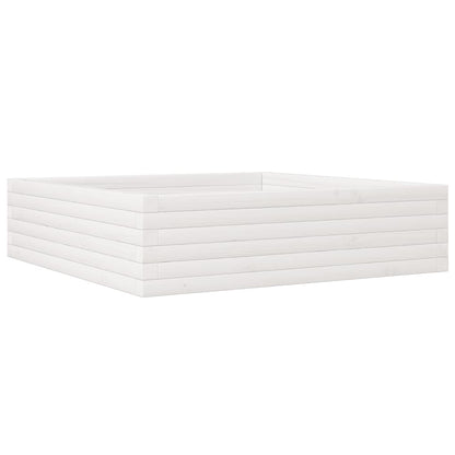 Fioriera da Giardino Bianca 90x90x23 cm Legno Massello di Pino