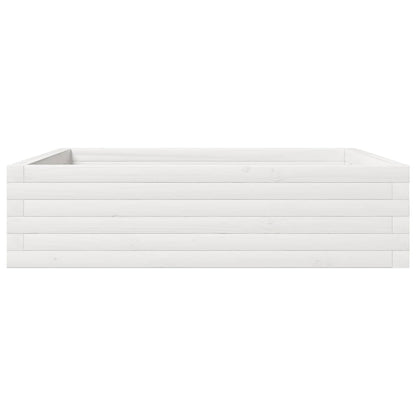 Fioriera da Giardino Bianca 90x90x23 cm Legno Massello di Pino