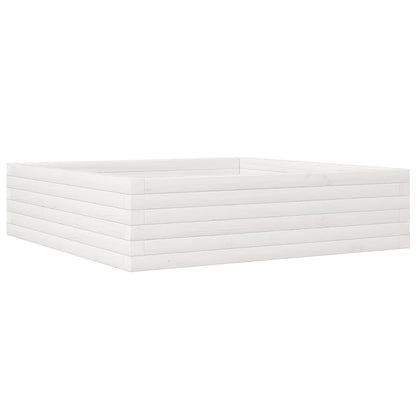 Fioriera da Giardino Bianca 90x90x23 cm Legno Massello di Pino