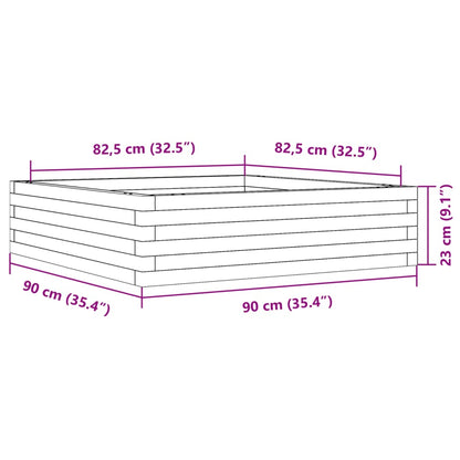 Fioriera da Giardino 90x90x23 cm in Legno di Pino Impregnato