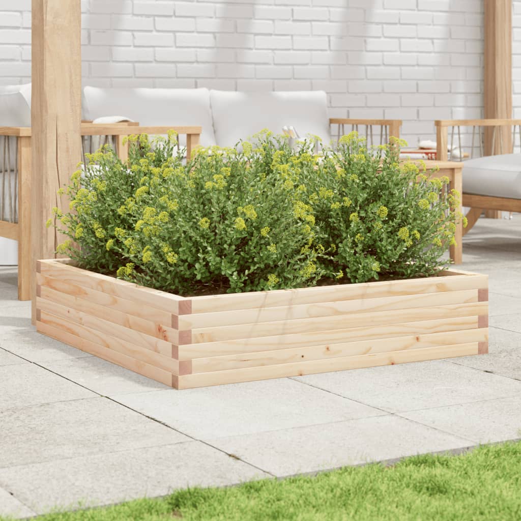 Fioriera da Giardino 100x100x23 cm in Legno Massello di Pino