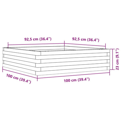 Fioriera da Giardino 100x100x23 cm in Legno Massello di Pino