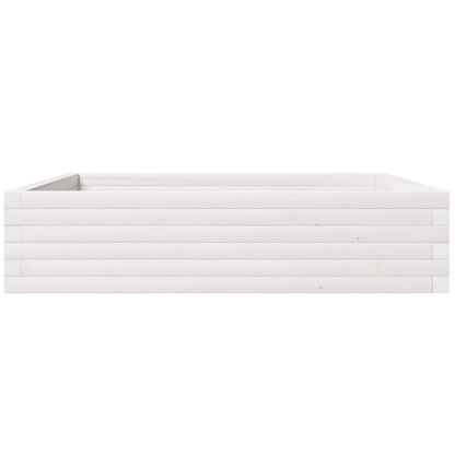 Fioriera da Giardino Bianca 100x100x23 cm Legno Massello Pino | homemem39