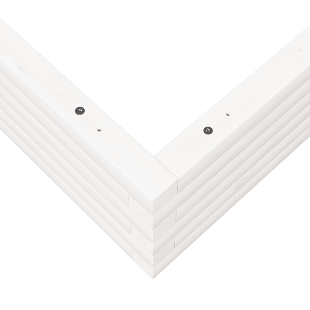 Fioriera da Giardino Bianca 100x100x23 cm Legno Massello Pino | homemem39