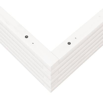 Fioriera da Giardino Bianca 100x100x23 cm Legno Massello Pino | homemem39