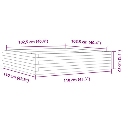 Fioriera da Giardino Bianca 110x110x23cm Legno Massello di Pino