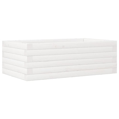 Fioriera da Giardino Bianca 70x40x23 cm Legno Massello di Pino - homemem39