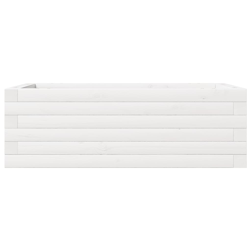 Fioriera da Giardino Bianca 70x40x23 cm Legno Massello di Pino - homemem39