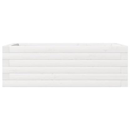 Fioriera da Giardino Bianca 70x40x23 cm Legno Massello di Pino - homemem39