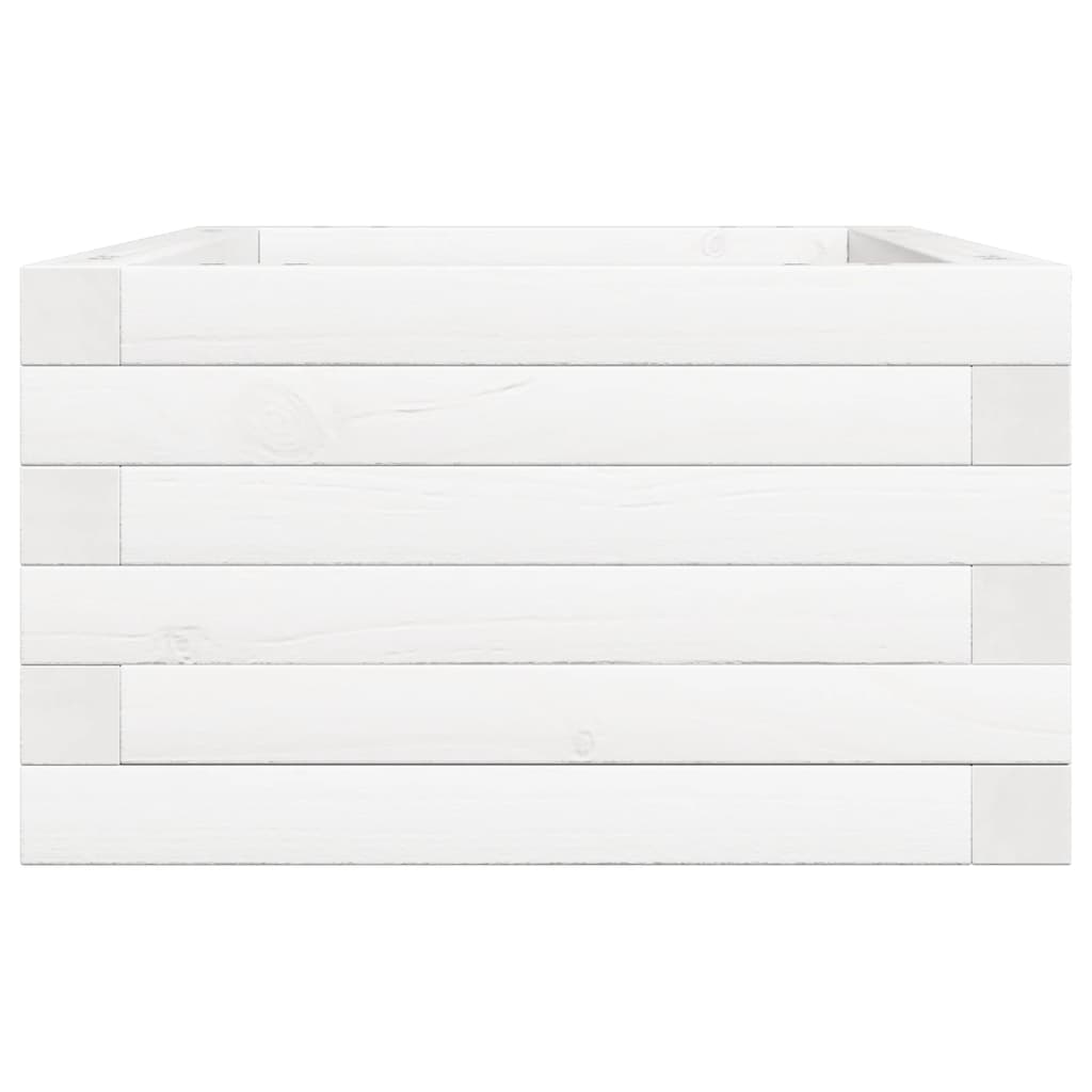 Fioriera da Giardino Bianca 70x40x23 cm Legno Massello di Pino - homemem39