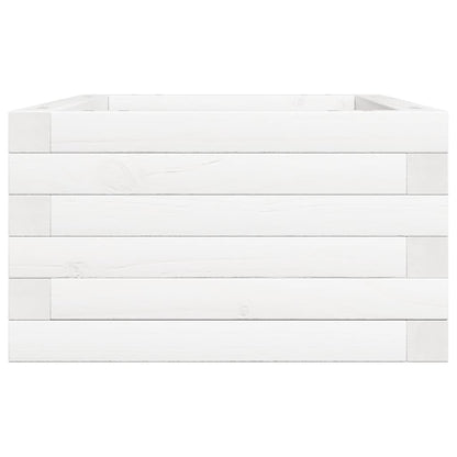Fioriera da Giardino Bianca 70x40x23 cm Legno Massello di Pino - homemem39