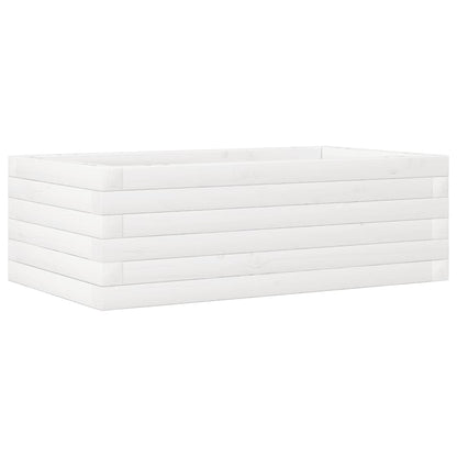 Fioriera da Giardino Bianca 70x40x23 cm Legno Massello di Pino - homemem39