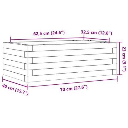 Fioriera Giardino Marrone Cera 70x40x23cm Legno Massello Pino