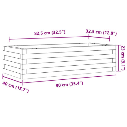 Fioriera da Giardino 90x40x23 cm in Legno Massello di Pino