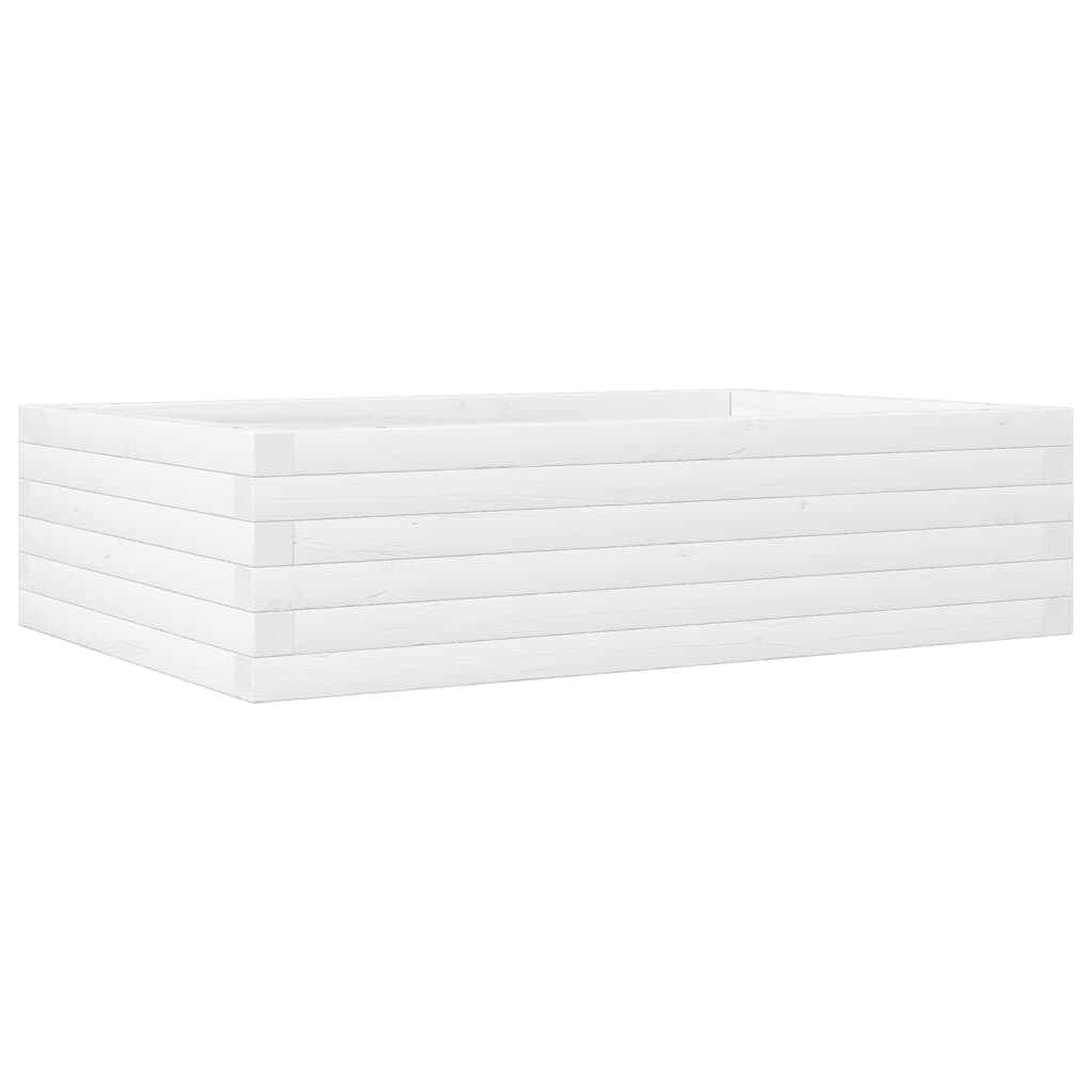 Fioriera da Giardino Bianca 90x60x23 cm Legno Massello di Pino | homemem39